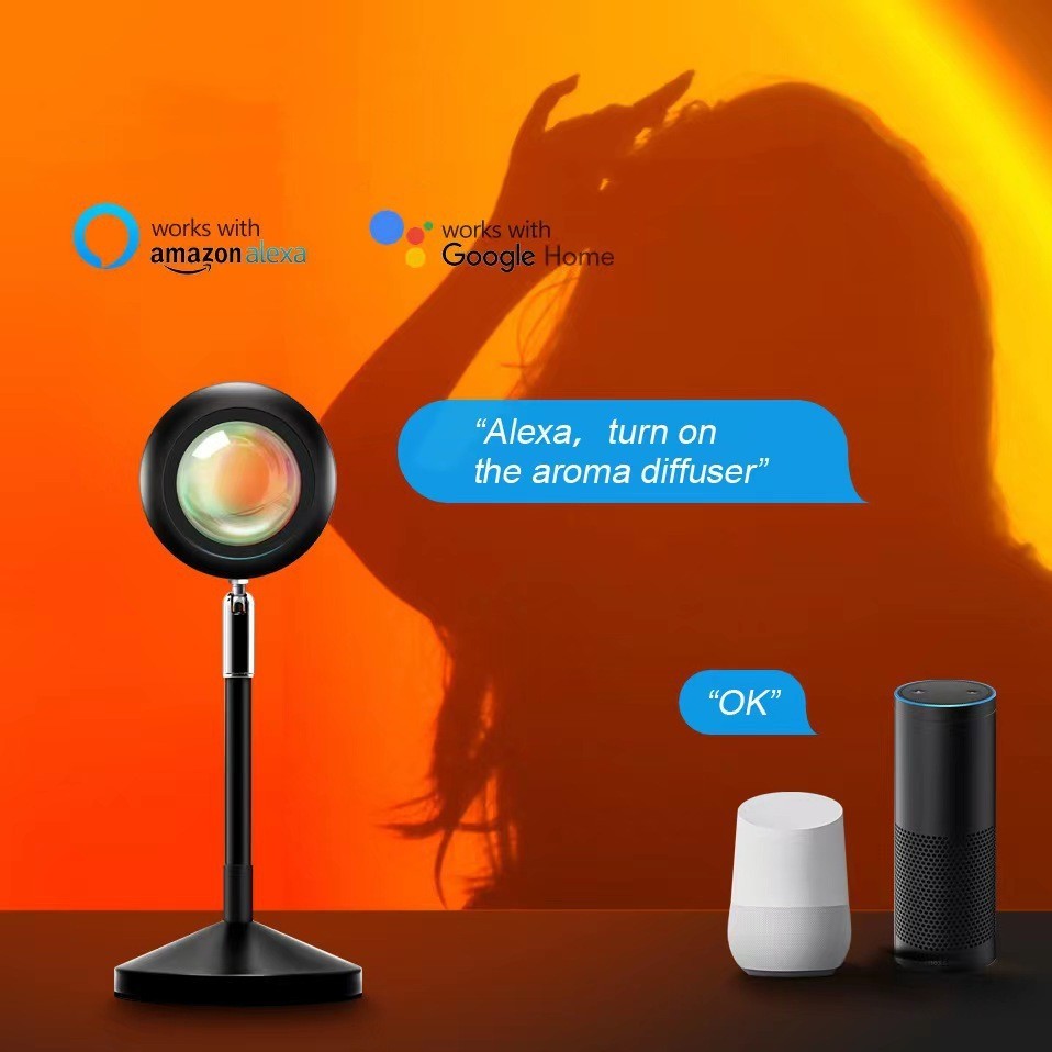 Voice-Control Smart Sunset Lamp for Aesthetic Spaces